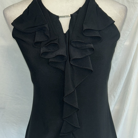 White House Black Market: Black, Tie Halter Top, Size Small - Picture 2 of 7
